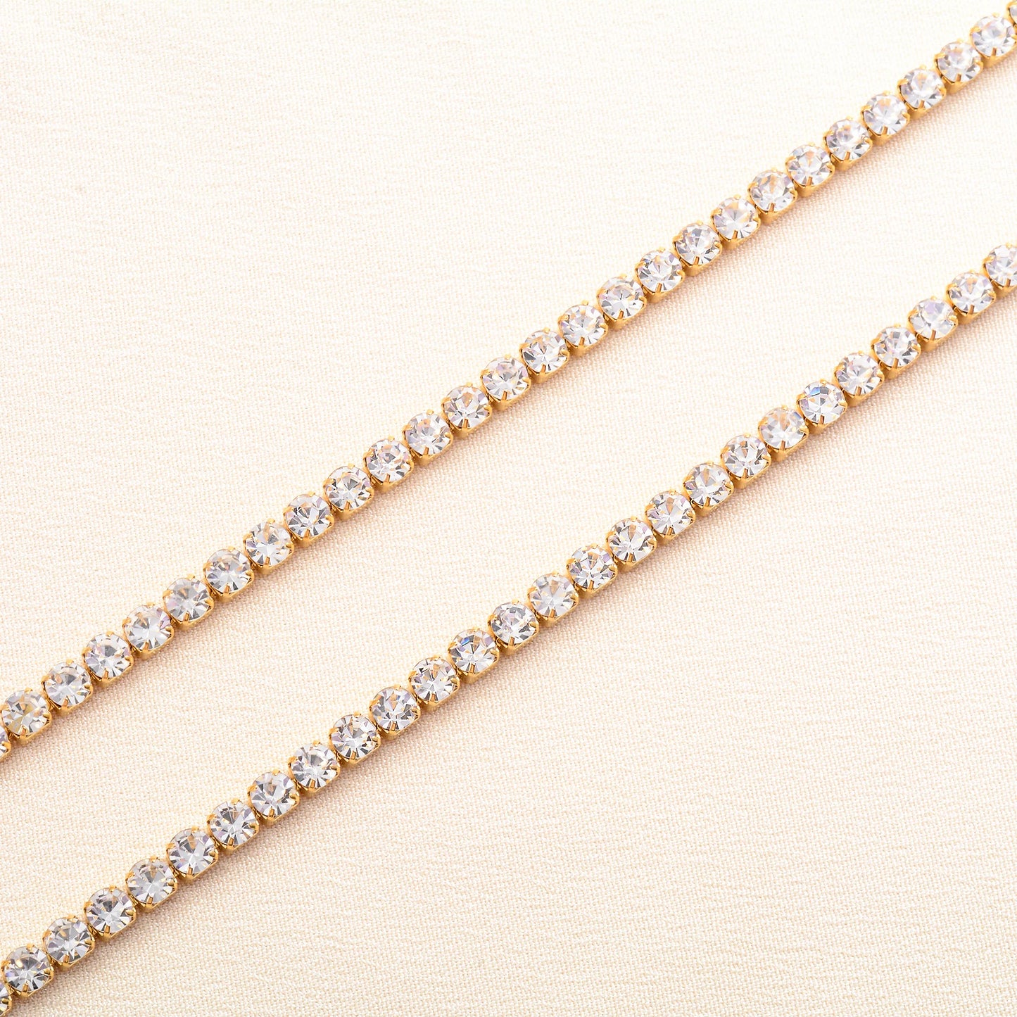 Stainless Steel Rhinestone Necklace for Women Cubic Zirconia Tennis Chain Ladies Crystal Choker Minimalism Jewelry Accessories