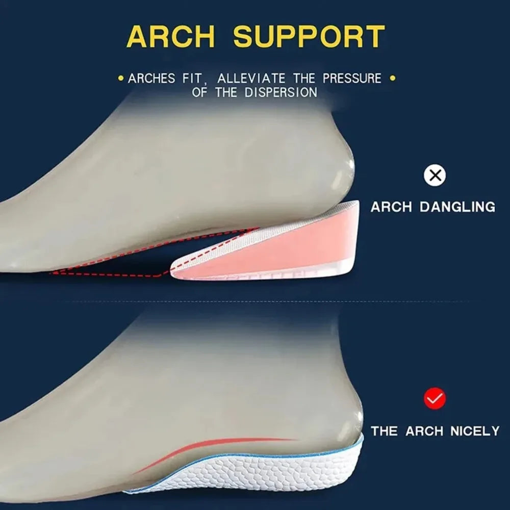 Arch support Invisible height Insole New Durable Convenient to Use Half Insole Breathable Increasing Half Insole for Men Women
