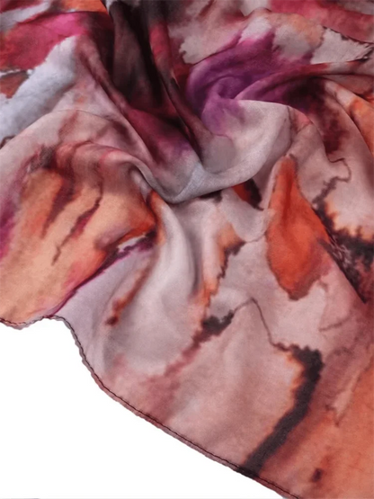 1Pcs Ramadan Hijab Leopard Print Women Bohemian Watercolor Soft Muslim Hijabs Floral Breathable Shawl Wrap Scarf Headscarf Warm