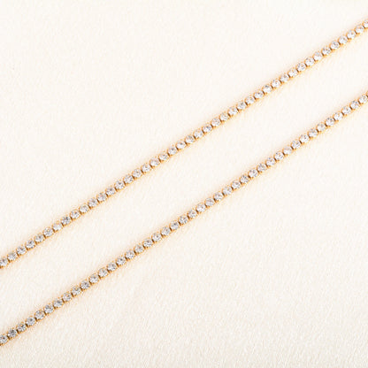 Stainless Steel Rhinestone Necklace for Women Cubic Zirconia Tennis Chain Ladies Crystal Choker Minimalism Jewelry Accessories