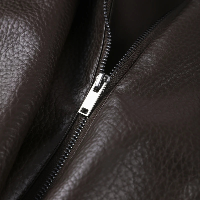 2026 Spring Women's Faux Leather Jacket Brown Black Long Sleeve Stand Collar Thick Loose Lady Coat Fashion Motorcycle Streetwear