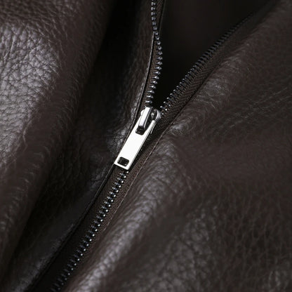 2026 Spring Women's Faux Leather Jacket Brown Black Long Sleeve Stand Collar Thick Loose Lady Coat Fashion Motorcycle Streetwear