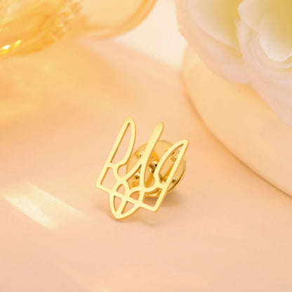 Cazador Ukraine National Symbol Brooch Pin for Men Women Stainless Steel Jewelry Suit Collar Badges 2026 Wholesale Waterproof