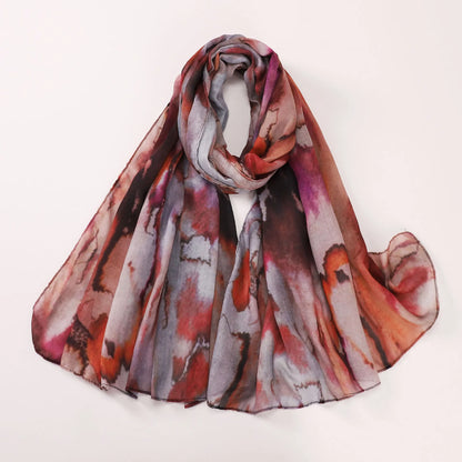 1Pcs Ramadan Hijab Leopard Print Women Bohemian Watercolor Soft Muslim Hijabs Floral Breathable Shawl Wrap Scarf Headscarf Warm