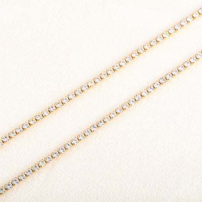 Stainless Steel Rhinestone Necklace for Women Cubic Zirconia Tennis Chain Ladies Crystal Choker Minimalism Jewelry Accessories