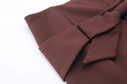 New Fashion Women Pencil Skirt Knee Length High Waist Elegant Open Slit Bow Skirt Size S-5XL
