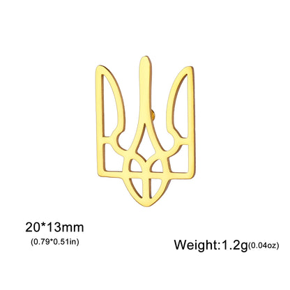 Cazador Ukraine National Symbol Brooch Pin for Men Women Stainless Steel Jewelry Suit Collar Badges 2026 Wholesale Waterproof
