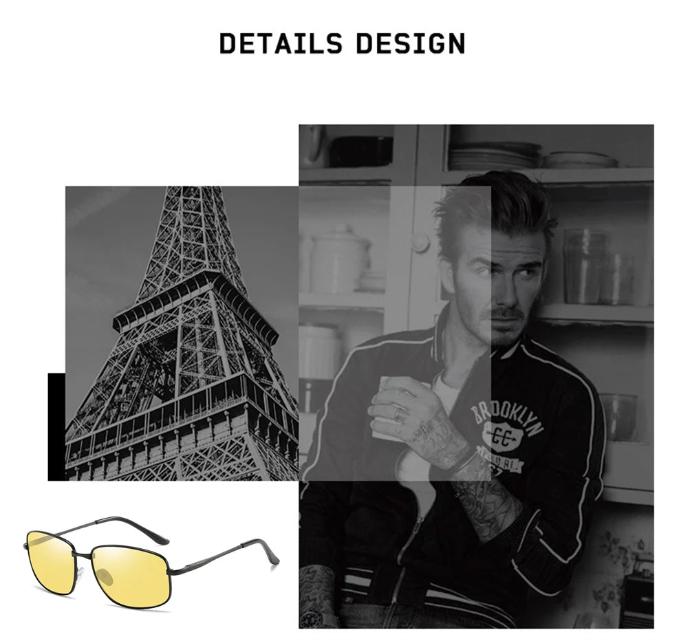 VIVIBEE Polarized Night Vision Glasses for Men Driving 2026 Metal Frame Yellow Nightvision UV400 Women Goggles