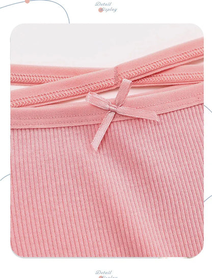 3PCS/Set Cotton Briefs Women Mid Waist Panties Sexy Underwear Ladies  Lingere Straps Bow Panties Underware Comfortable Womens