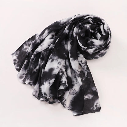 1Pcs Ramadan Hijab Leopard Print Women Bohemian Watercolor Soft Muslim Hijabs Floral Breathable Shawl Wrap Scarf Headscarf Warm
