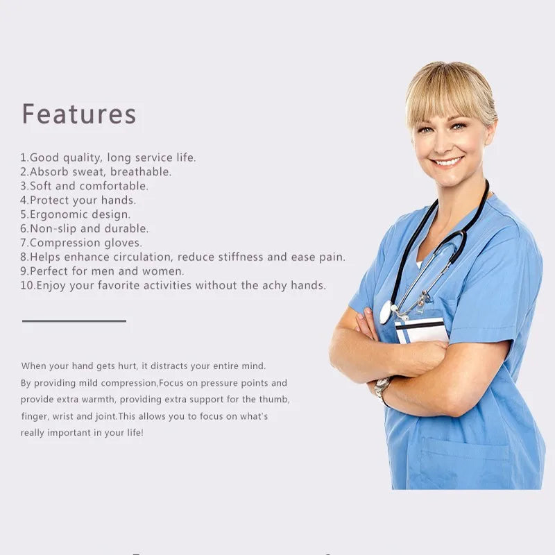 Compression Arthritis Gloves Cotton Joint Pain Relief Wrist Support Hand Brace Women Men Therapy Wristband Compression Gloves