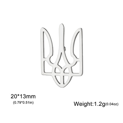 Cazador Ukraine National Symbol Brooch Pin for Men Women Stainless Steel Jewelry Suit Collar Badges 2026 Wholesale Waterproof