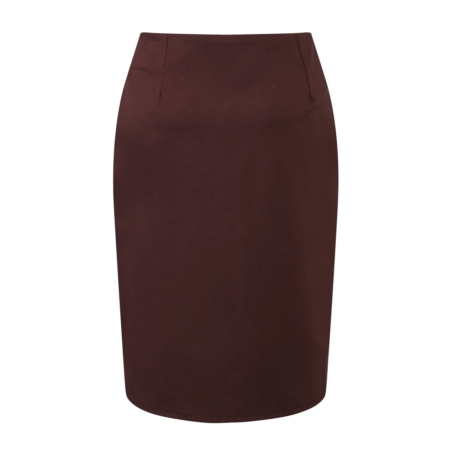 New Fashion Women Pencil Skirt Knee Length High Waist Elegant Open Slit Bow Skirt Size S-5XL