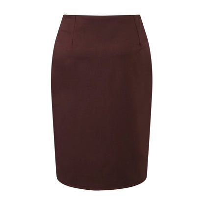 New Fashion Women Pencil Skirt Knee Length High Waist Elegant Open Slit Bow Skirt Size S-5XL