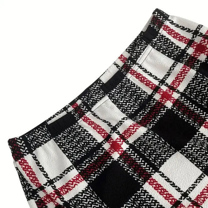 Plaid Skirt Sexy Micro Skirt Offiece Lady Red Green Elegant Pencil Mini Skirts Streetwear High Waist Lady Short Skirt for Women