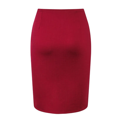 New Fashion Women Pencil Skirt Knee Length High Waist Elegant Open Slit Bow Skirt Size S-5XL