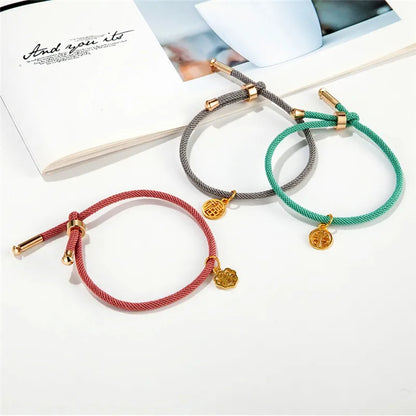 Handmade Woven Milan Thread Rope Couples Bracelets for Women Men Gather Wealth Lucky Bracelet Adjustable Jewelry Accessories