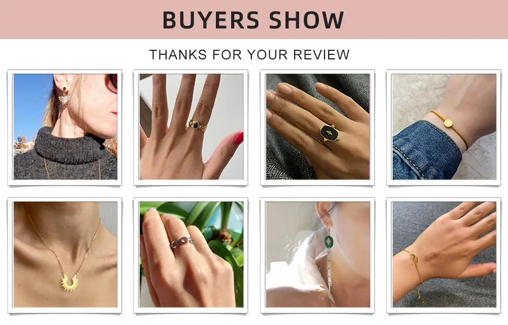 WILD & FREE Trendy Stainless Steel Rings for Women Creative Natural Stone Crystal Charms Aesthetic Adjustable Ring Jewelry