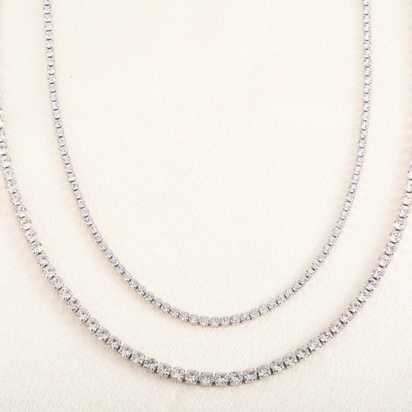 Stainless Steel Rhinestone Necklace for Women Cubic Zirconia Tennis Chain Ladies Crystal Choker Minimalism Jewelry Accessories